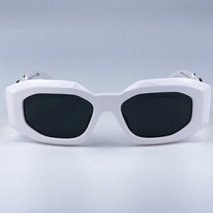 NEW Versace VE4425U MAXI MEDUSA BIGGIE 314/87 White Gray Oval Unisex Sunglasses